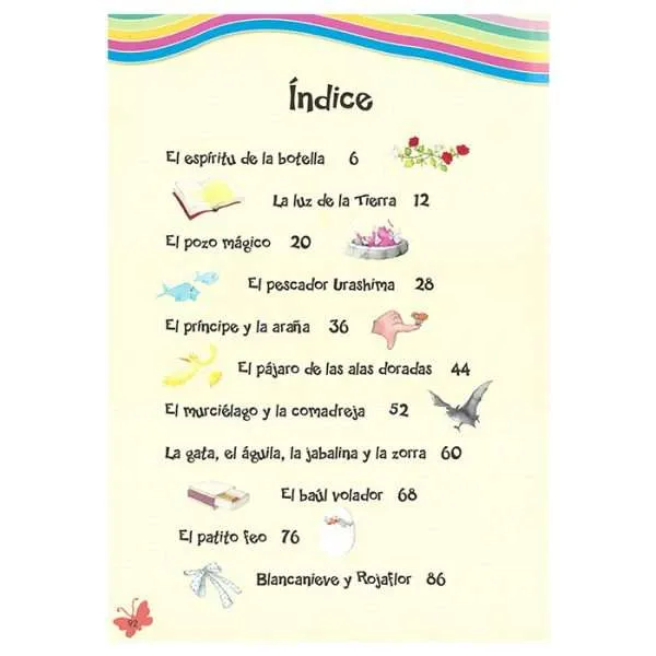 Páginas con cuentos y actividades.